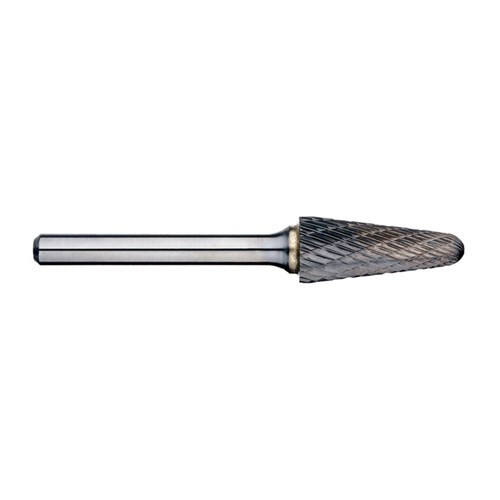 1/8In Included Angle Carbide Burr, 1/8In Shank Dia.