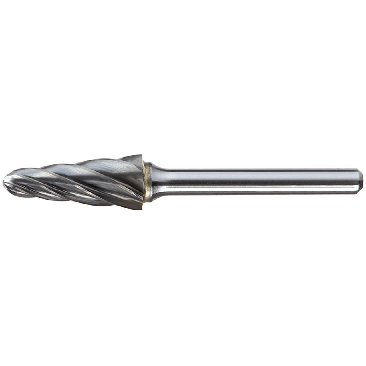 1/2In Included Angle Carbide Burr, 1/4In Shank Dia - Aluminium Cut