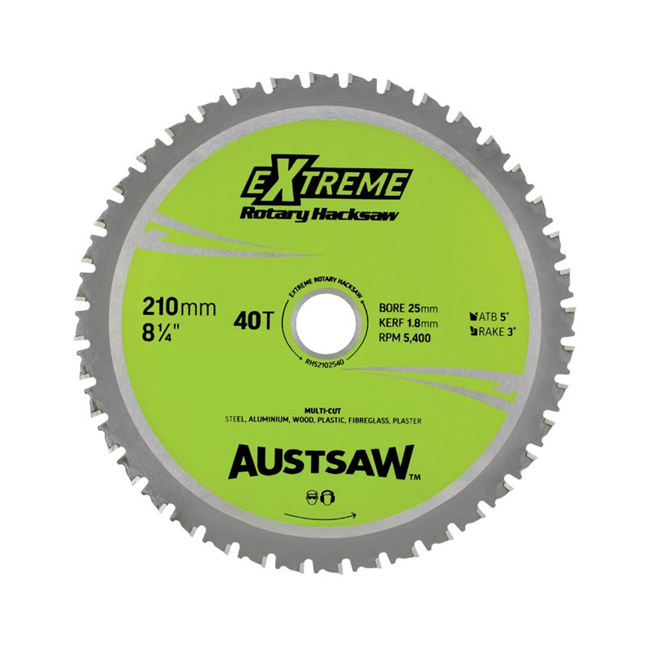 Austsaw - 210Mm (8In) Rotary Hacksaw Blade - 25Mm Bore - 40 Teeth