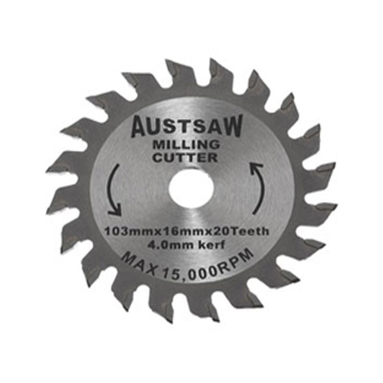 Austsaw - 103Mm (4In) 4Mm Milling Cutter Blade - 16Mm Bore - 20 Teeth