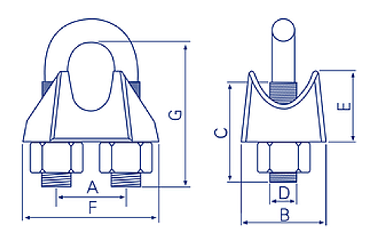 Commercial Wire Rope Grip 5Mm Zinc 3/16''