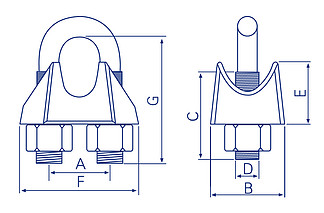 Commercial Wire Rope Grip 13Mm Zinc 1/2''