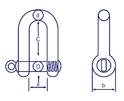 Commercial D Shackle 12Mm Gal (Not For Lifting Purposes)