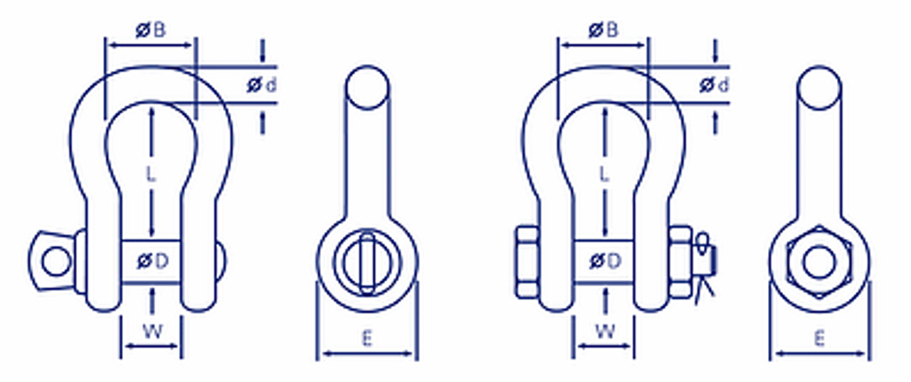 Bow Shackle With Safety Screw 25Mm 8.5T Grade S