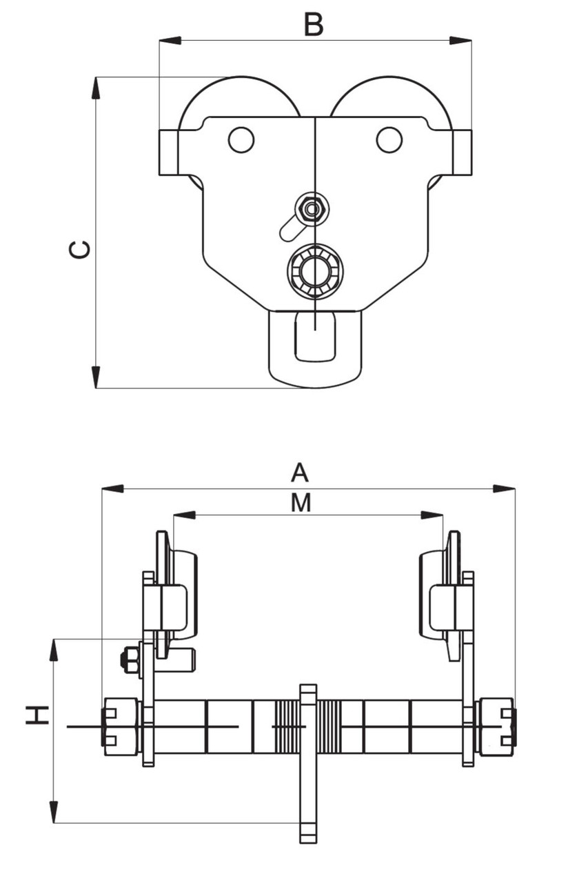 Push Girder Trolley 0.5T 64-152Mm