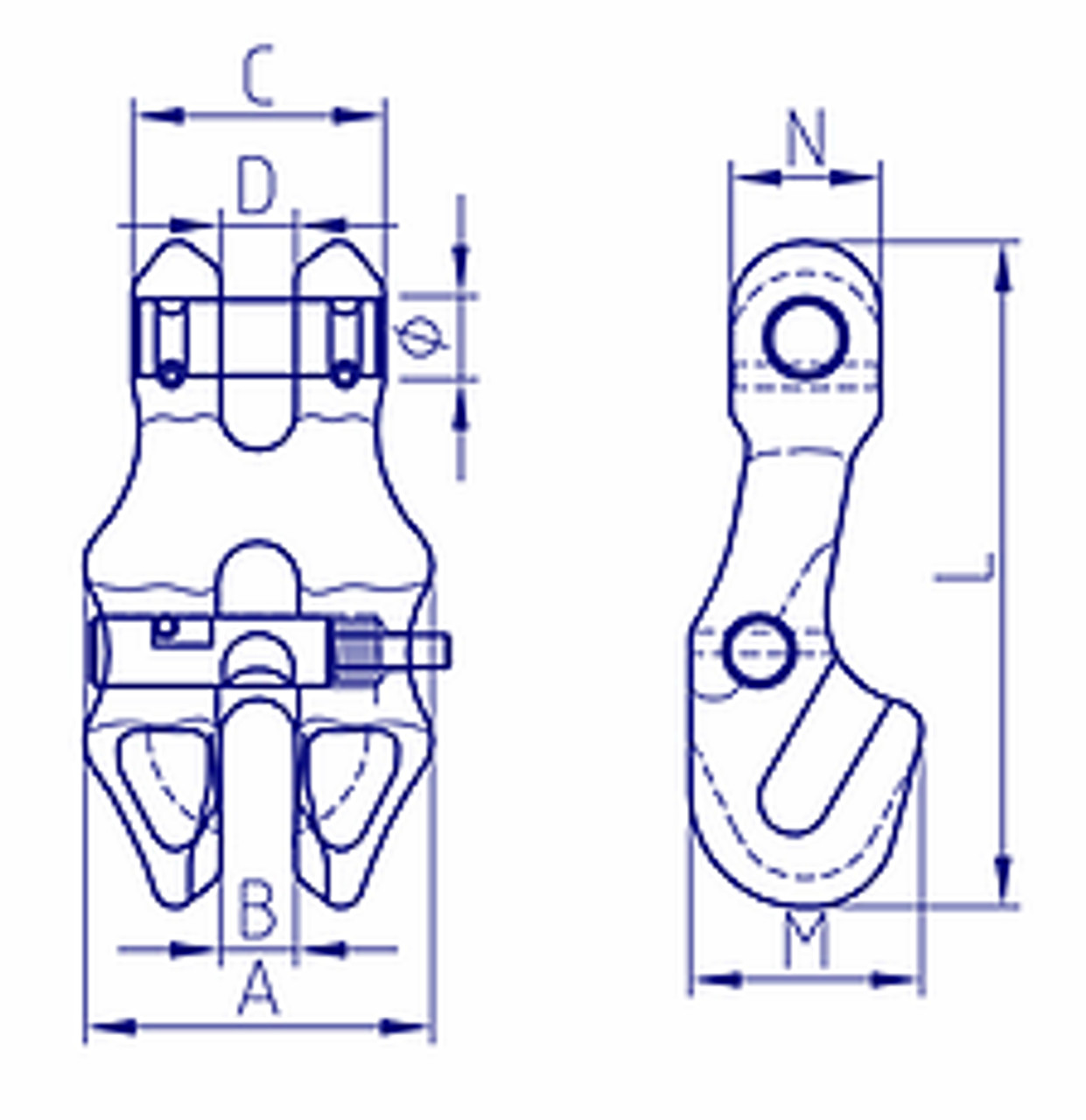 G80 Clevis Locking Shortening Clutch With Safety Pin 10Mm