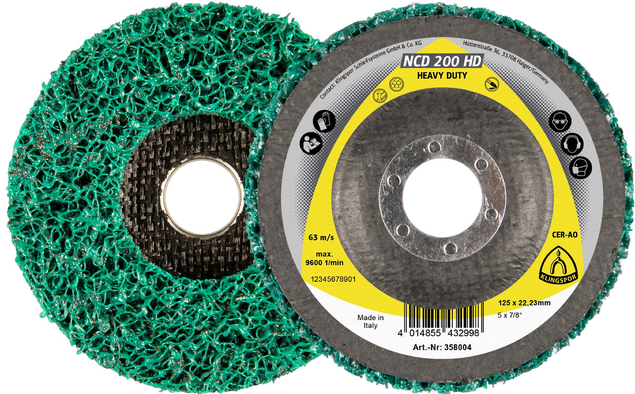 Cleaning Wheel - (Ncd200Hd) Non-Woven/Flat Extra Coarse 125X22Mm