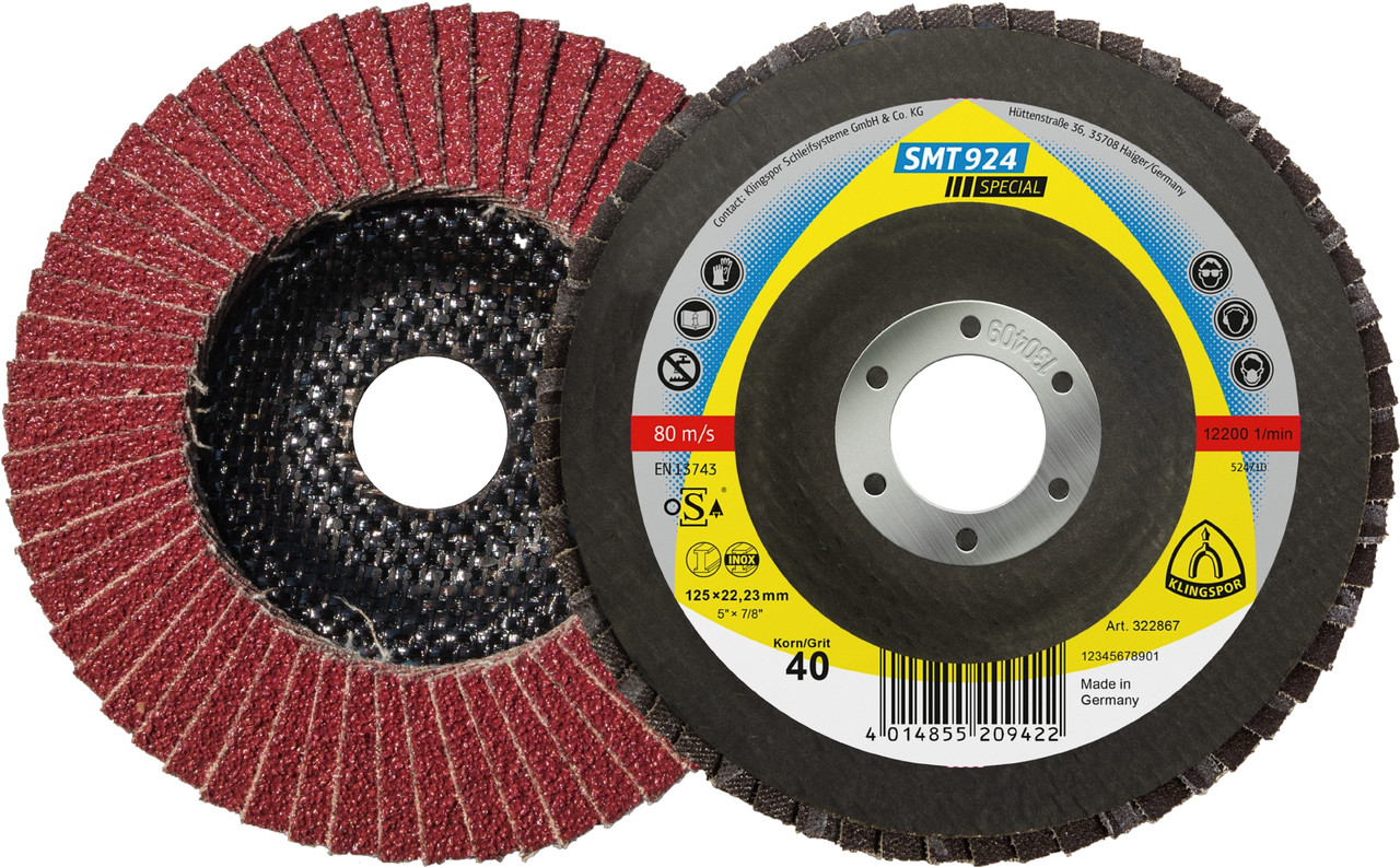 Flap Disc - (Smt924) Special/Ceramic/6° 60Grit 125X22Mm