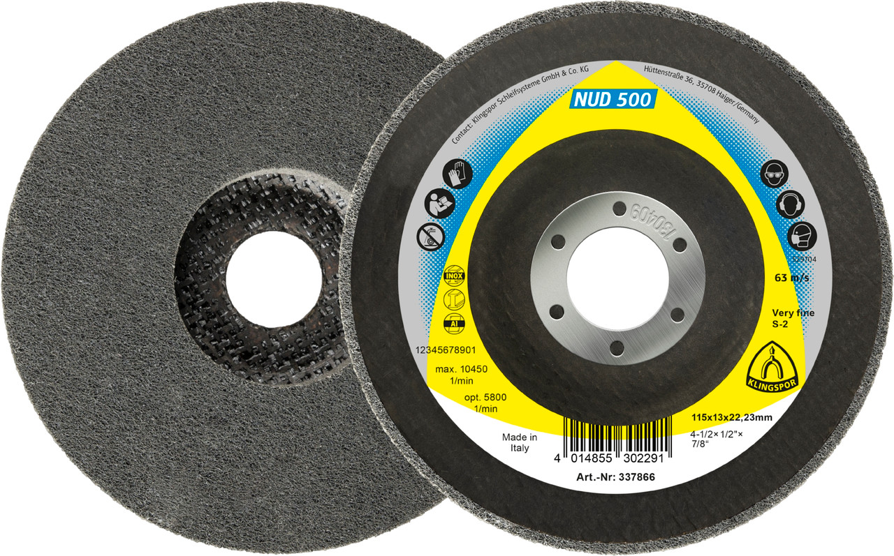 Cleaning Wheel - (Nud500) Silicon Carbide/Non-Woven/Flat Coarse 125X13X22Mm