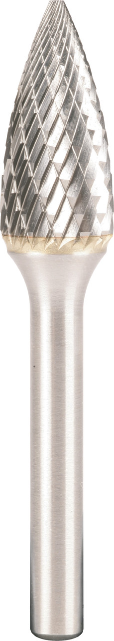 Tungsten Carbide Burr - (Hf100G) Pointed Arc-Shaped End 9.6X19X6.35Mm