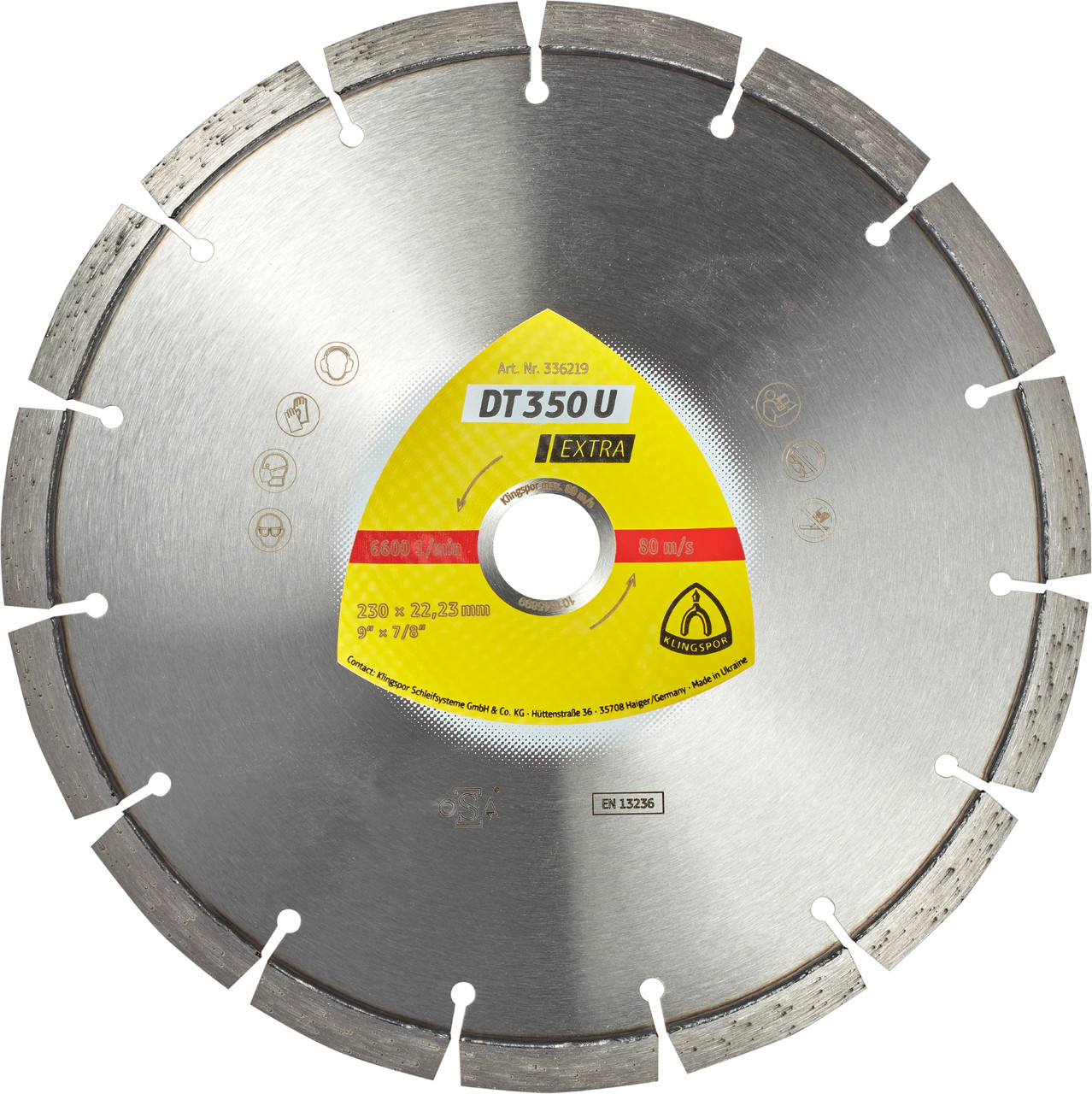 Diamond Blade - (Dt350U)Segmented Edge/Universal/6600Rpm  230X22Mm