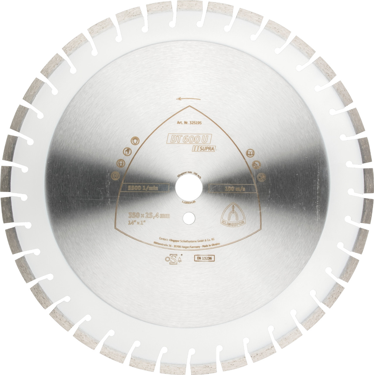 Diamond Blade - (Dt600U)Segmented Edge/Universal/5500Rpm  350X20Mm