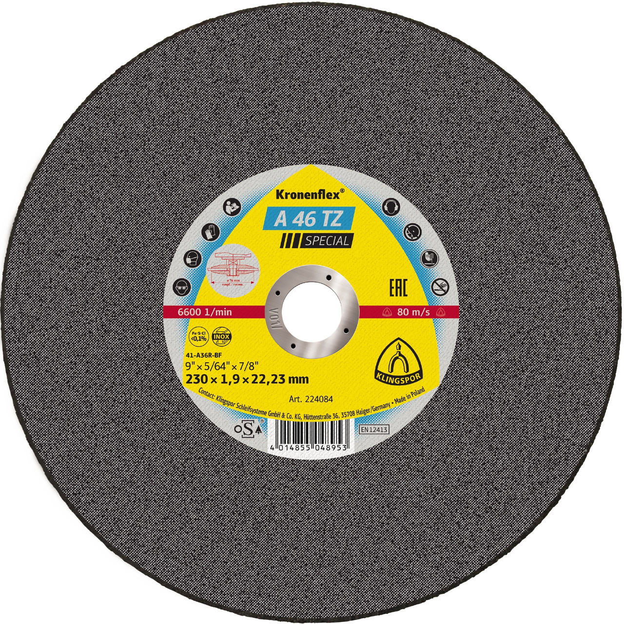 Cutting Off Wheel - (A46Tz) Special/Flat/15300Rpm/Inox Hard 100X1.6X16Mm