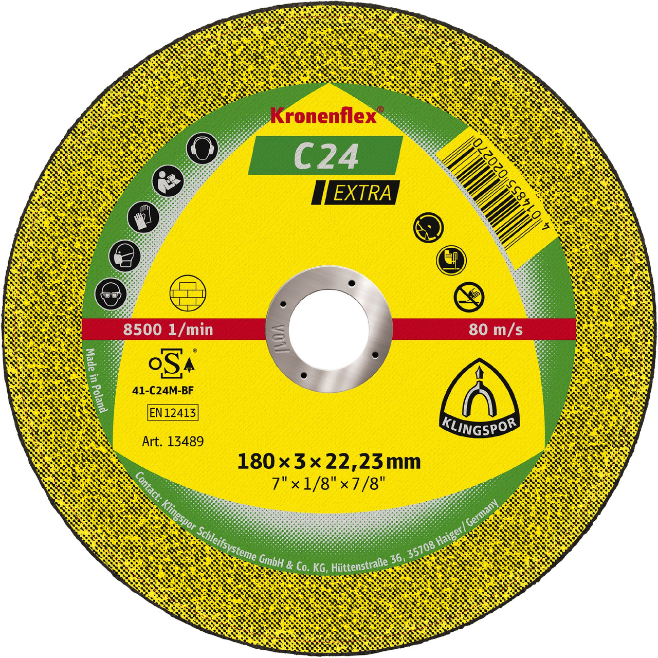 Cutting Off Wheel - (C24) Extra/Raised Hub/15300Rpm Medium 100X2.5X16Mm