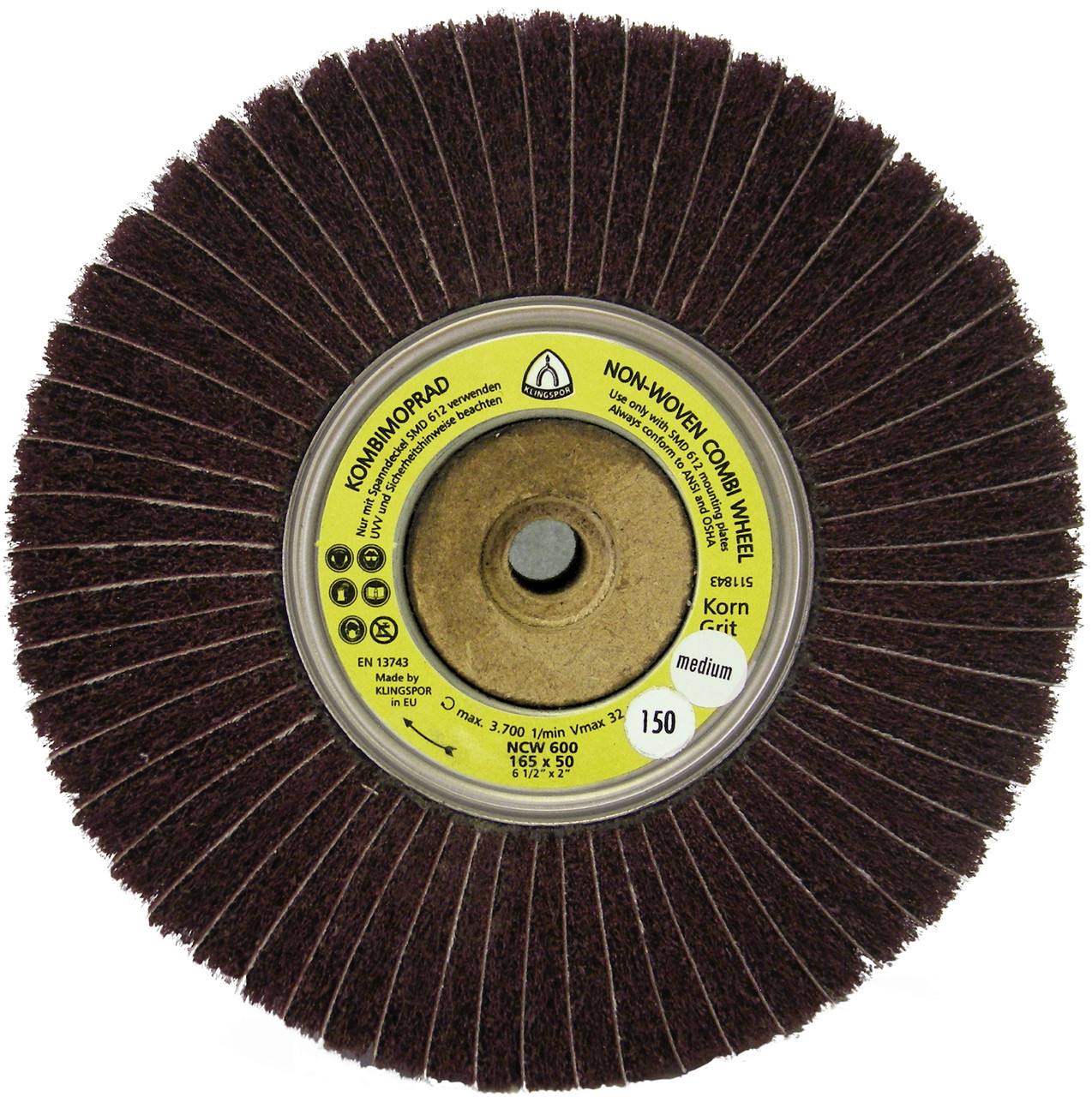 Nylon Web Mop - (Ncw600) Non-Woven/Aluminium Oxide 80Grit 165X50X13Mm