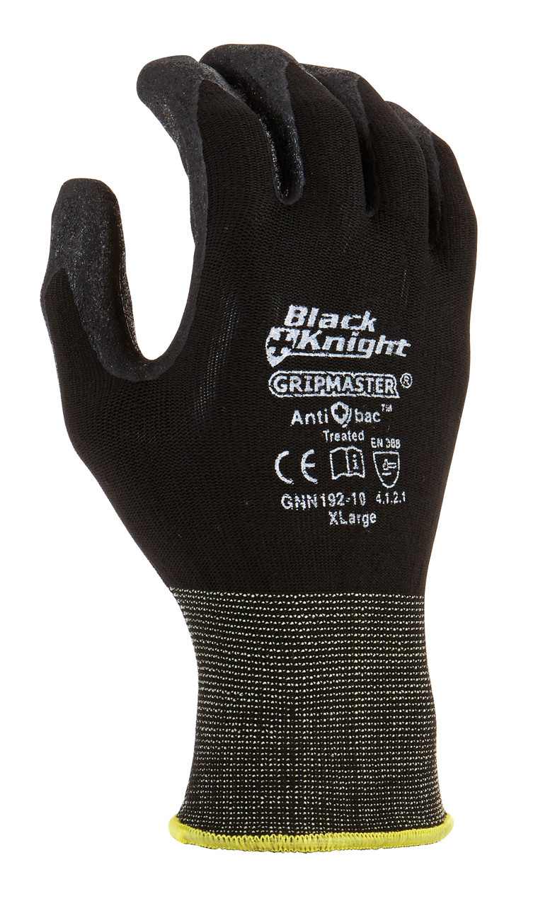 'Black Knight' Nylon Glove With Gripmaster Palm Coating Technology - Xsmall