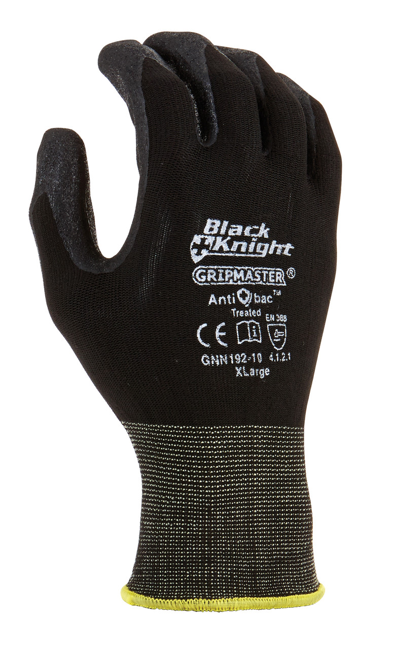 'Black Knight' Nylon Glove With Gripmaster Palm Coating Technology - Small