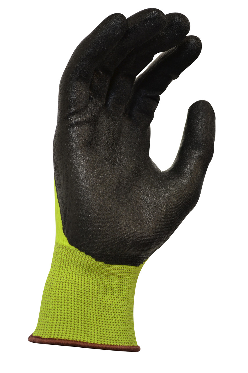 'Black Knight Hi-Vis' Yellow Nylon Glove With Gripmaster Palm Coating Technology - Medium