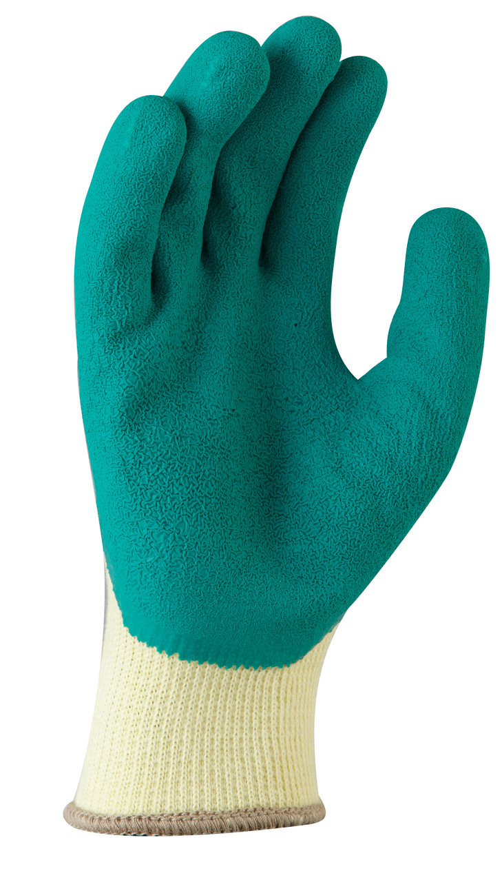 'Green Grippa' Knitted Poly Cotton, Green Latex Palm - Small