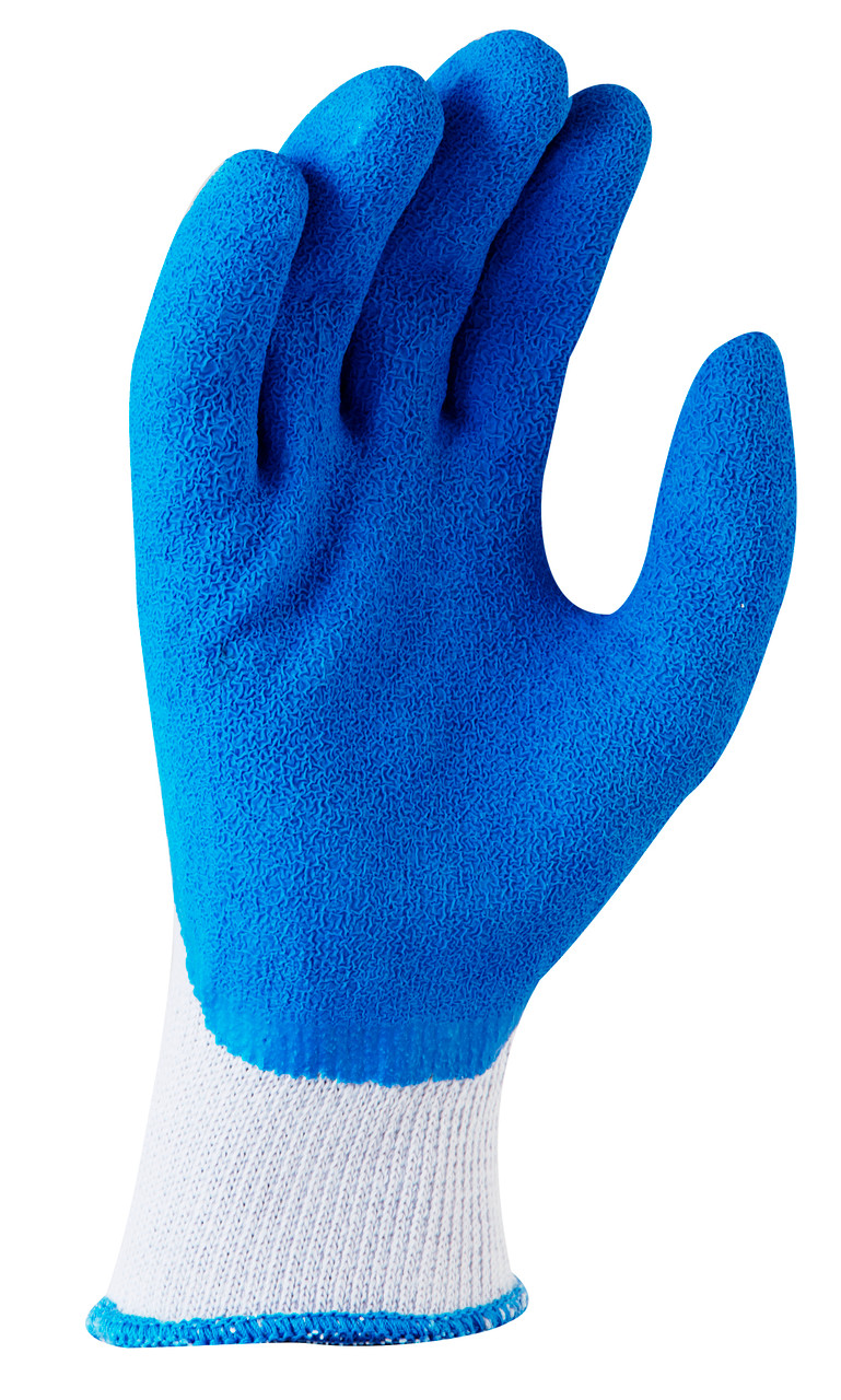 'Blue Grippa' Knitted Poly Cotton, Blue Latex Dipped Palm - Xxlarge