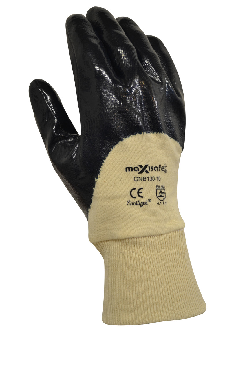 'Blue Knight' Nitrile 3/4 Coated Glove With Knit Wrist - Large