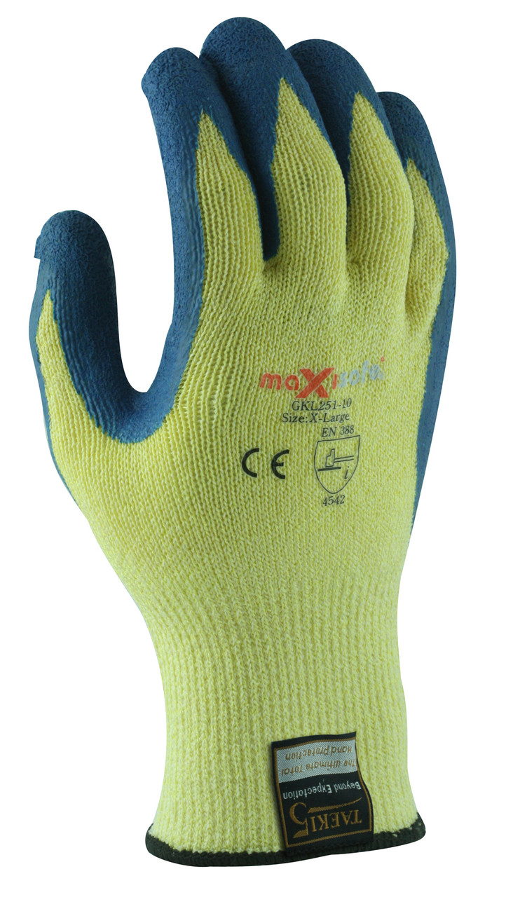 G-Force Grippa Cut Resistant Level E, Blue Latex Coated Glove - Medium