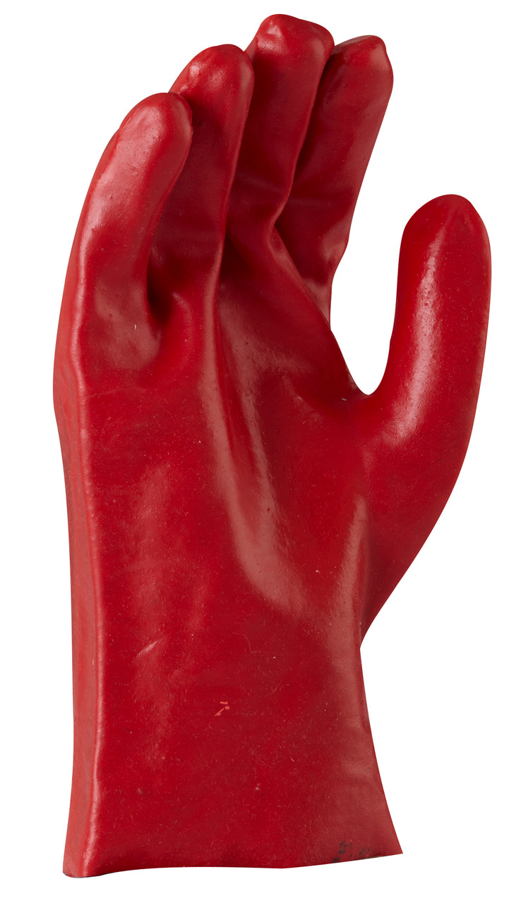 Red Pvc Glove 27Cm, Retail Carded