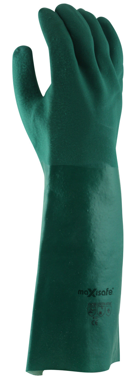 Green Double Dipped Pvc Glove 45Cm