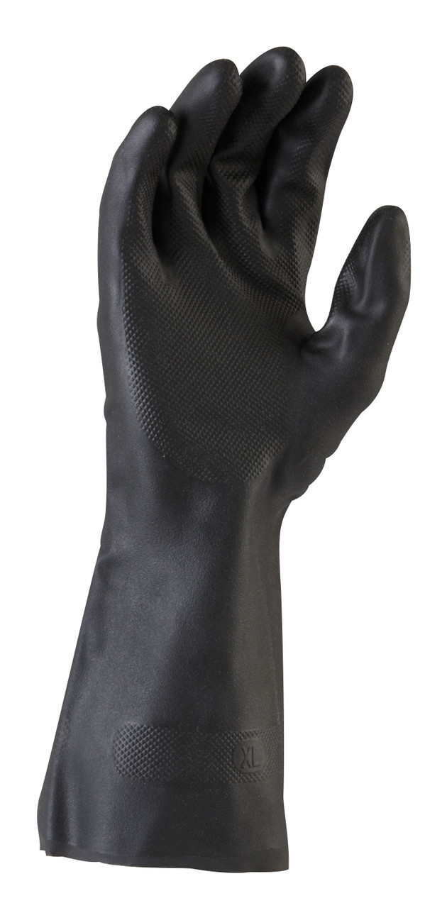 Black Neoprene Chemical Glove - Size Xlarge