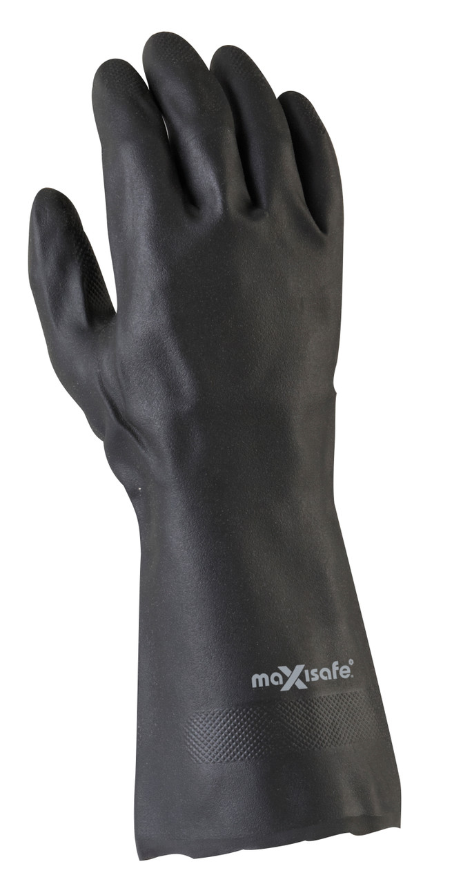 Black Neoprene Chemical Glove - Size Xlarge