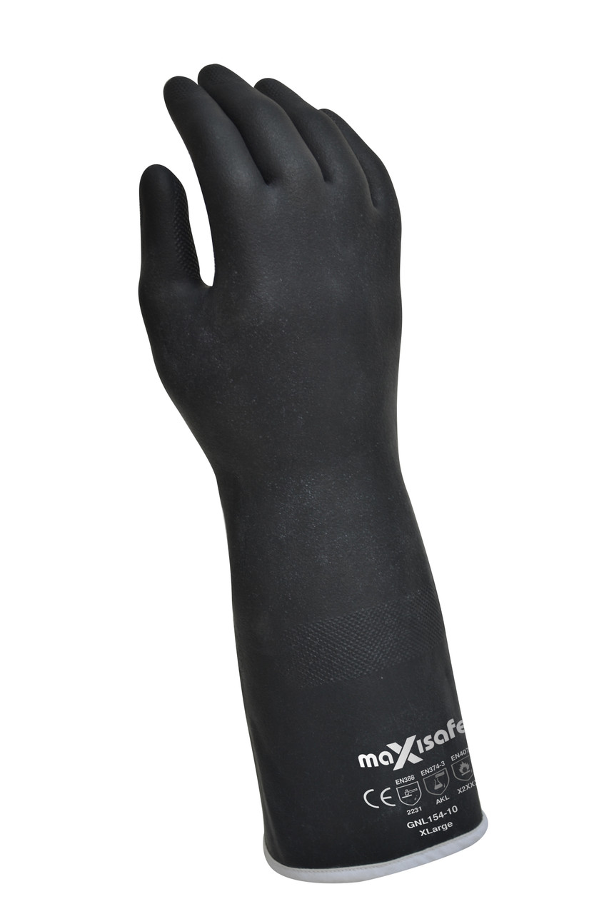 Black Neoprene Lined Gauntletâ 38Cm - Xlarge