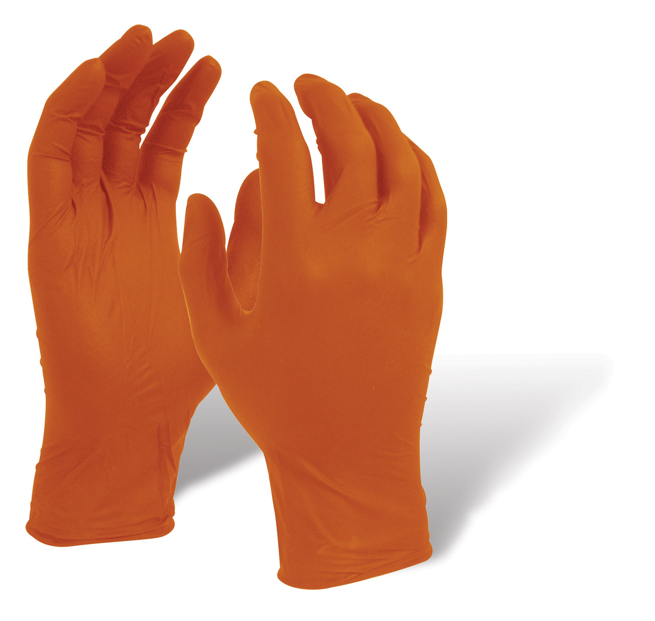 Orange Shield Heavy Duty Nitrile With Diamond Grip,  Small, 100 Per Box