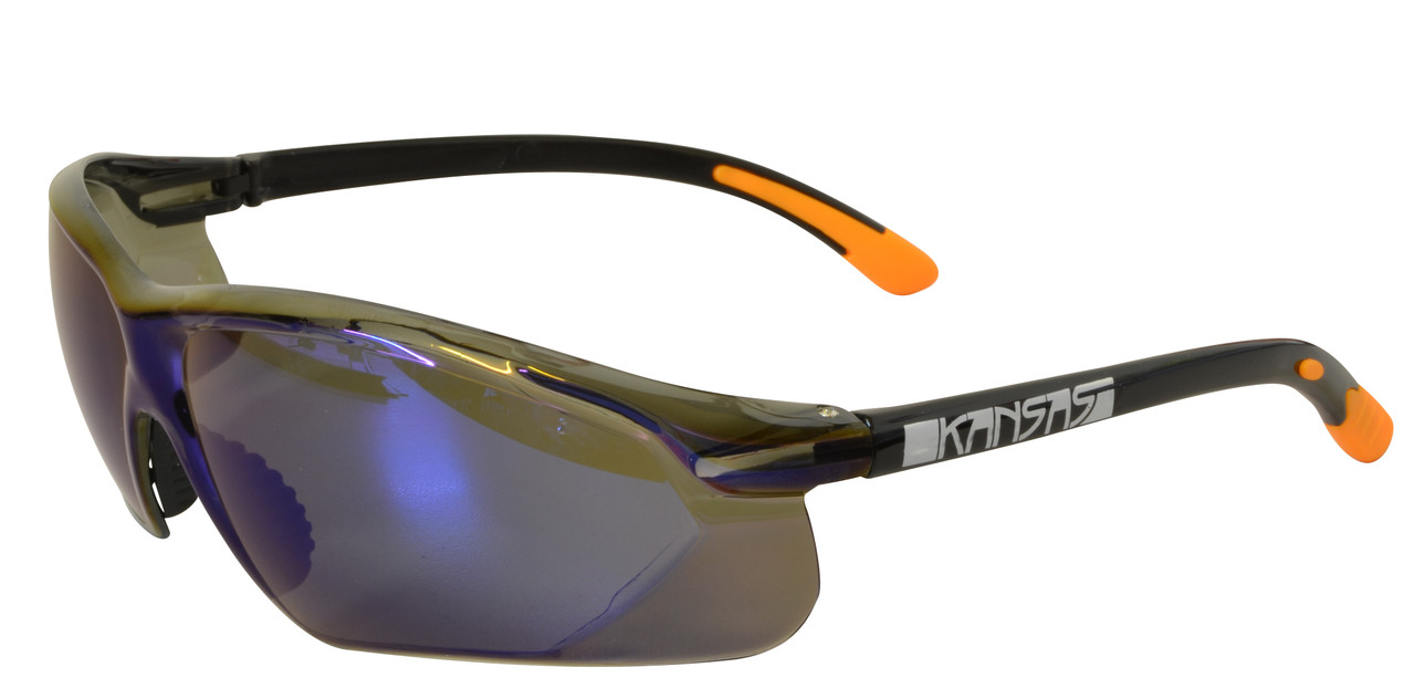 Kansas Blue Mirror Safety Glasses