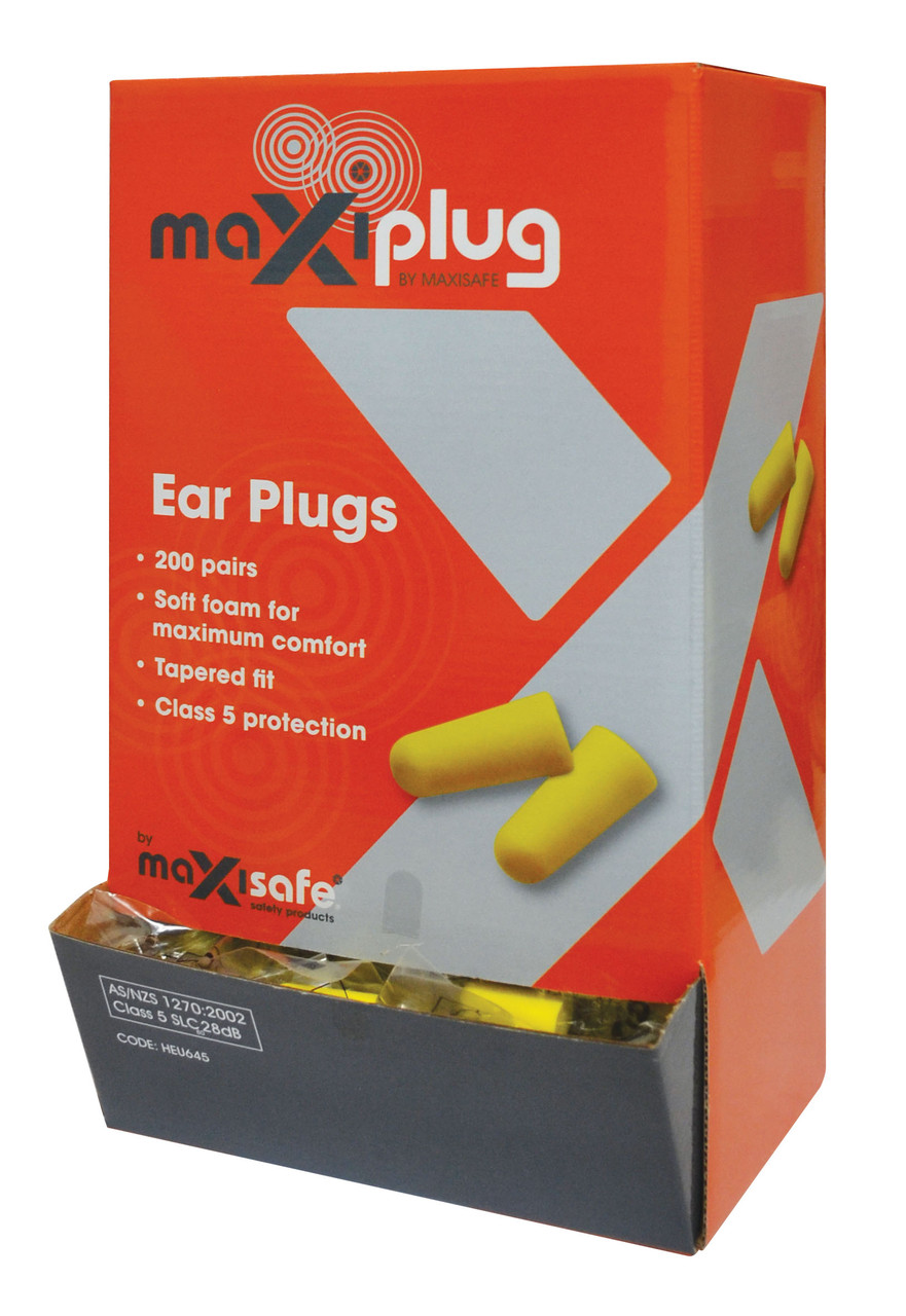 Maxisafe Tapered Earplug, Class 5, Uncorded, Box 200 Pairs