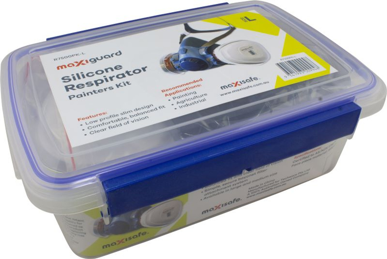 Maxiguard Half Mask Silicone Painters Kit W/ A1P2 Cartridges, Small (Boxed Kit)