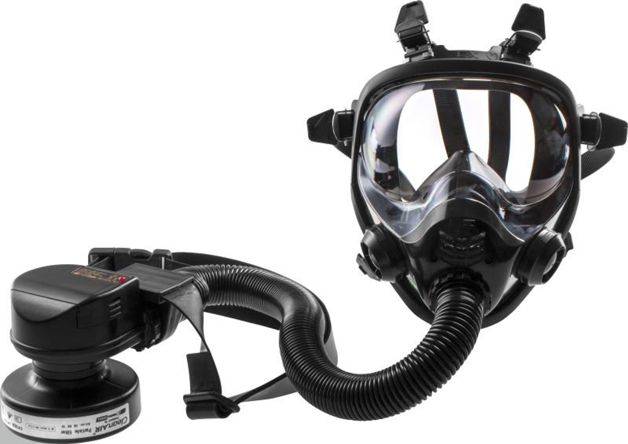 Cleanair Papr With Full Face Mask - Belt Mounted Includes: Rgx02 Facemask, Li-Ion Battery, Comfort Belt, Flex Hose And Fittings & Recharger