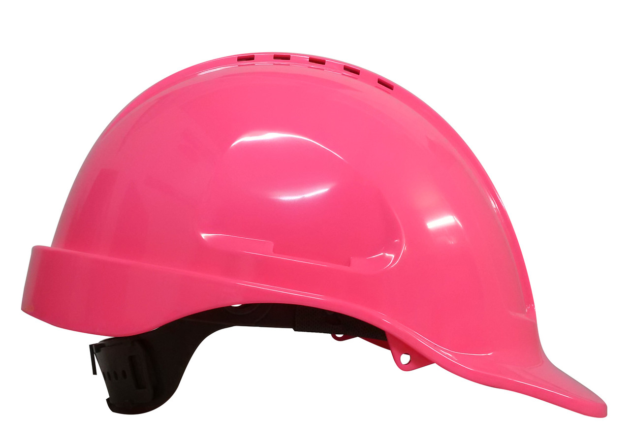 Maxiguard Pink Vented Hard Hat, Sliplock Harness