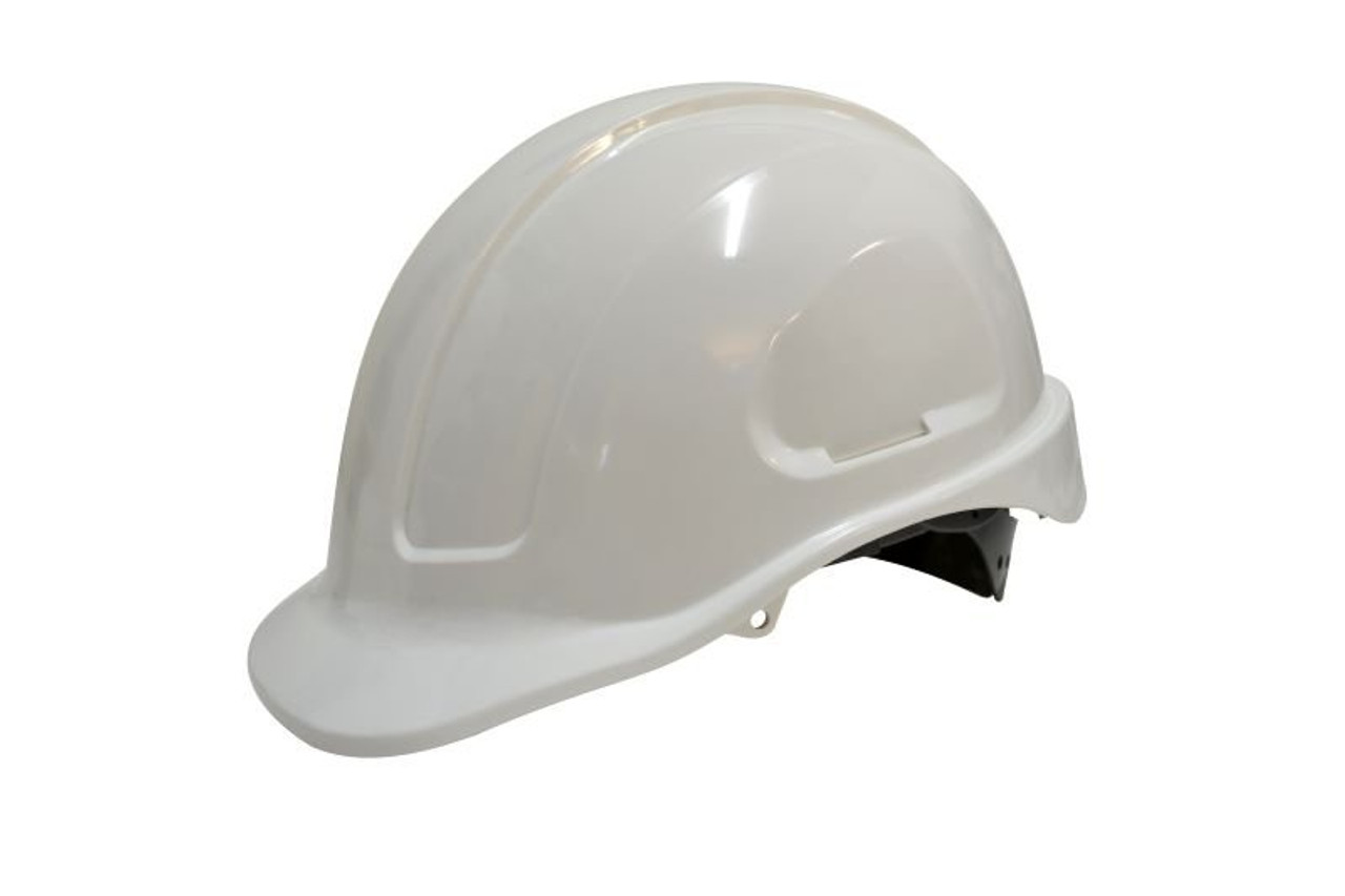 Maxiguard White Unvented Hard Hat, Ratchet Harness