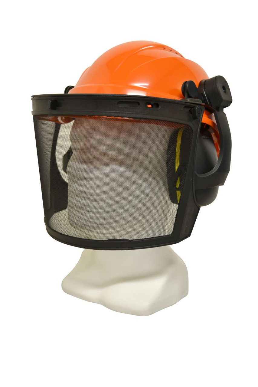 Professional Forestry Kit With Muffs, Mesh Visor And White H/Hat