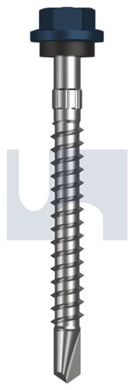 Metal Self Drilling Screw Hex Head + Washer #14-10 X65 Deep Ocean (Storm Blue) -Cl4