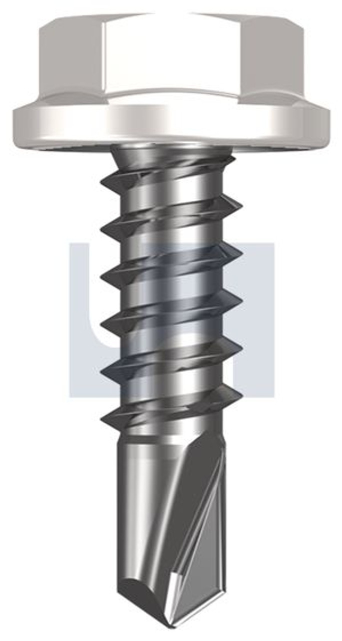 Metal Self Drilling Screw Flanged Hex Head #10-16 X16 Dove White - Cl4