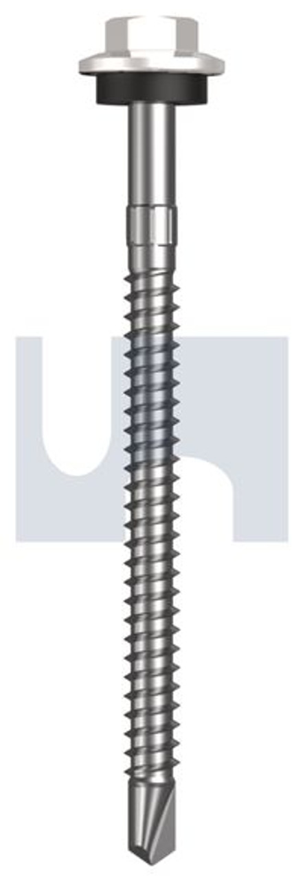 Metal Self Drilling Screw Hex Head + Washer #12-14 X75 Dove White - Cl4