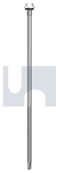 Metal Self Drilling Screw Hex + Washer + Xgrip #14-14 X205 Dove White - Cl4