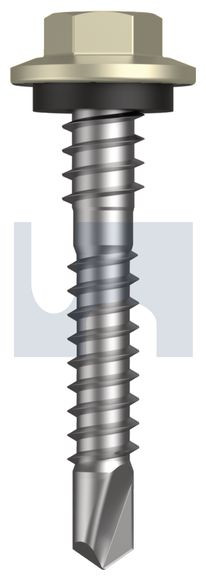 Metal Self Drilling Screw Hex + Washer + Xgrip #12-14 X37 Evening Haze - Cl4