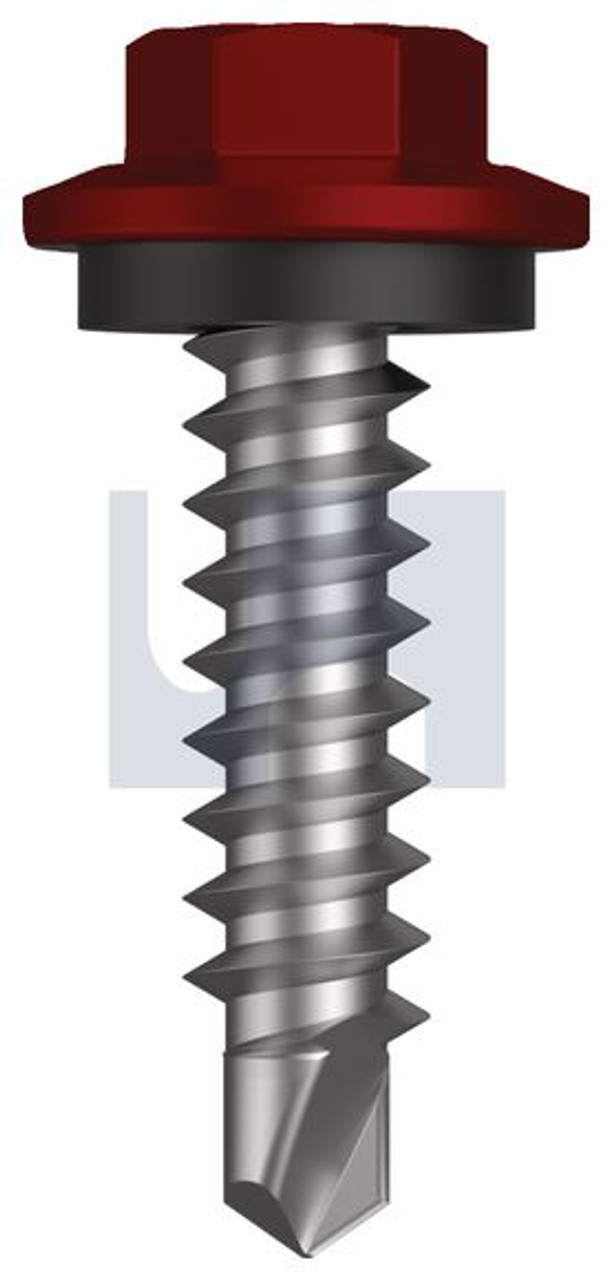 Vmax Self Drilling Screw Hex + Washer M6.2-13 X25 Manor Red (Scoria) -Cl4