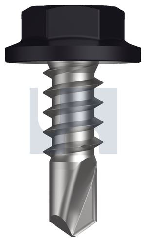 Metal Self Drilling Screw Flanged Hex Head #8-18 X12 Night Sky (Ebony) -Cl4