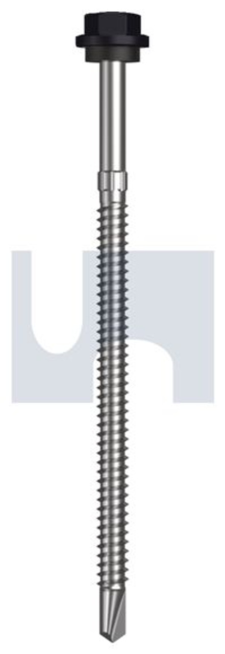 Metal Self Drilling Screw Hex Head + Washer #14-14 X115 Night Sky (Ebony) -Cl4