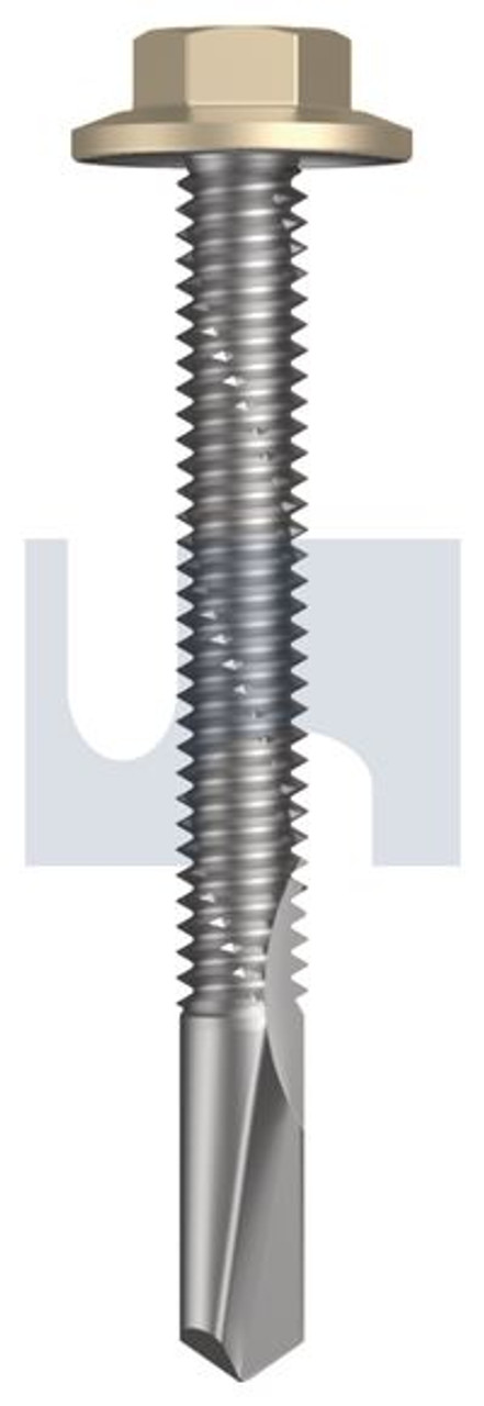 S500 Tiger Self Drilling Screw Flanged Hex Head #12-24 X50 Paperbark - Cl4