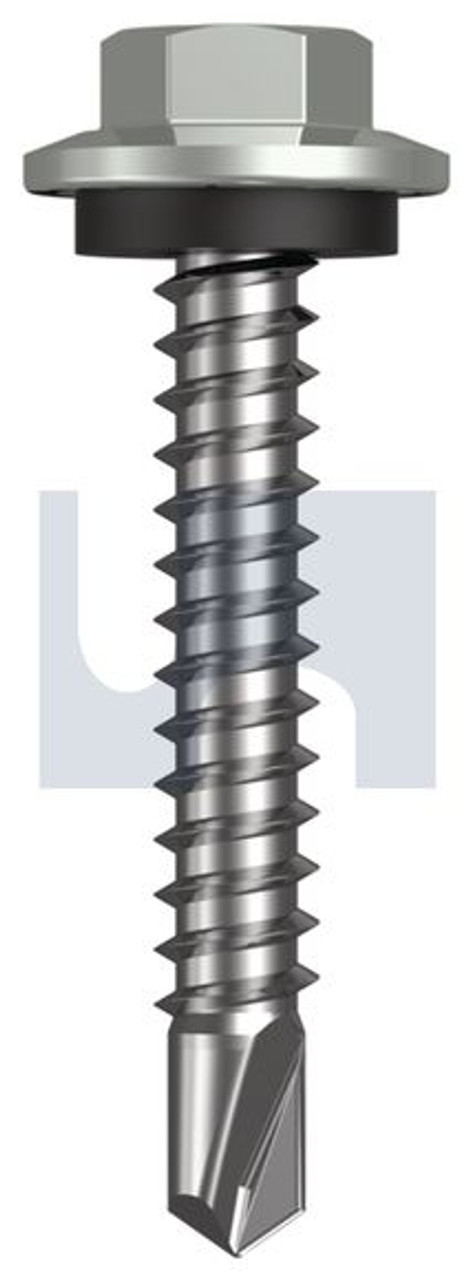 Metal Self Drilling Screw Hex Head + Washer #12-14 X35 Shale Grey (Gull Grey) -Cl4