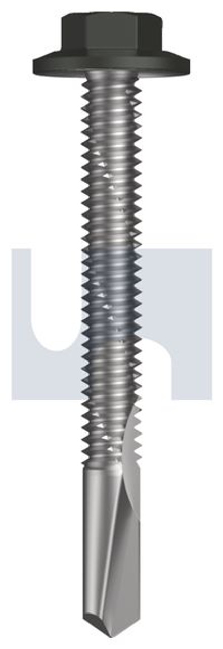 S500 Tiger Self Drilling Screw Flanged Hex Head #12-24 X50 Woodland Grey (Thunder) -Cl4